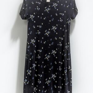 Spice Black Mini Dress with Floral Pattern